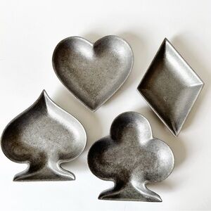 Wilton Co. “Armetale” Set of 4 Card Suit Trays -Heart, Spade, Club & Diamond